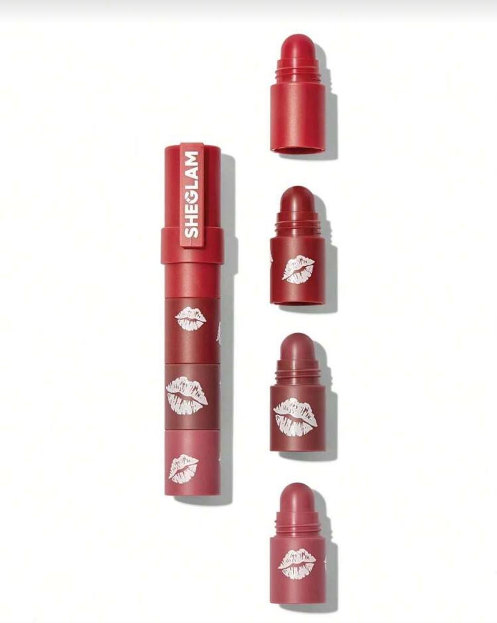 رژ لب چهار در یک شیگلم مدل Megalip 4-in-1 Lipstick Set