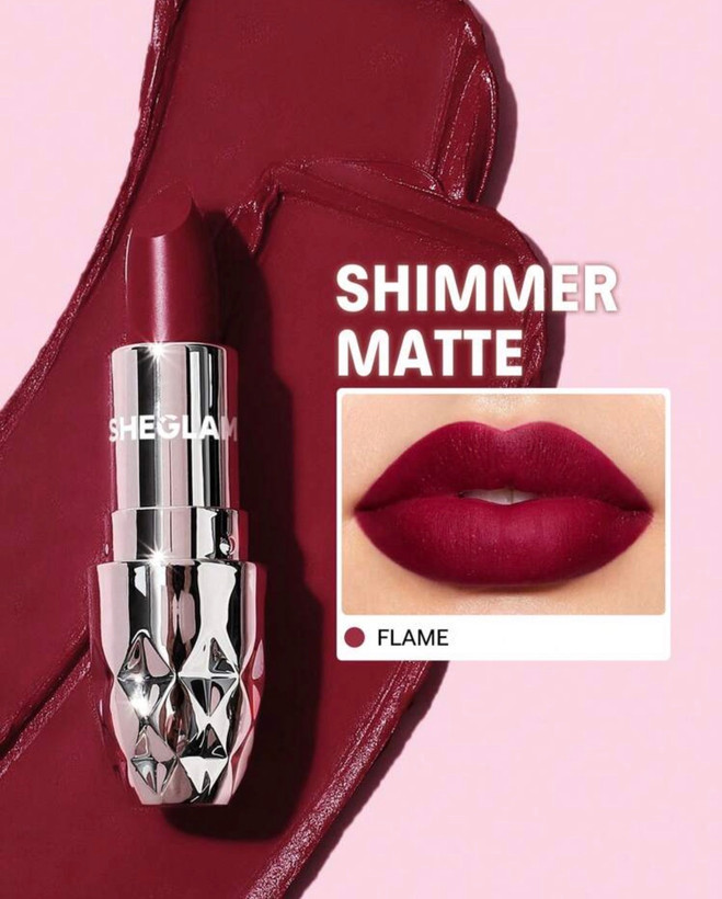 رژ لب جامدشیگلم مدل Starlight رنگ Flame | نیمهمات با شاین ملایم