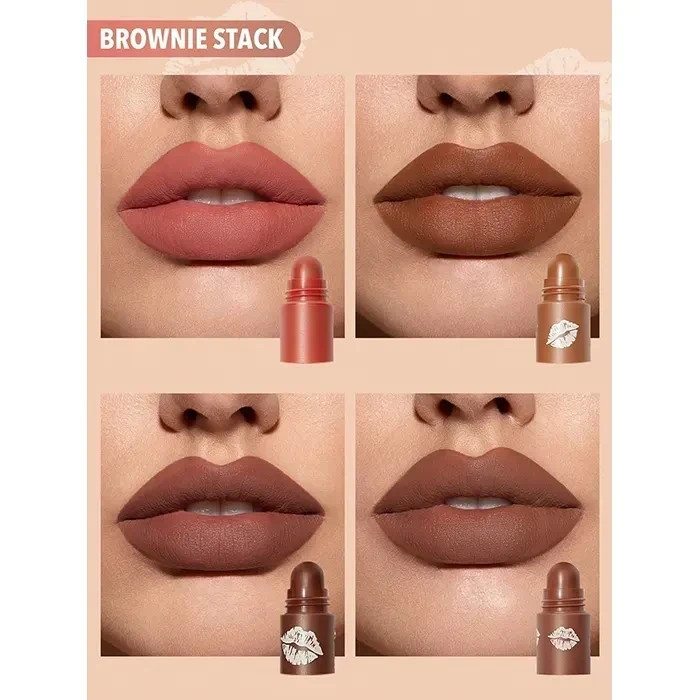 رژلب جامدشیگلم brown brownie stack مدل چهار در یک Megalip 4-in-1 Lipstick