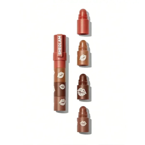 رژلب جامدشیگلم brown brownie stack مدل چهار در یک Megalip 4-in-1 Lipstick