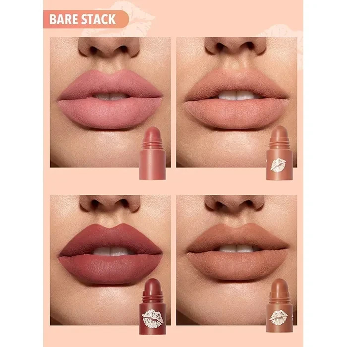 رژلب جامدشیگلم رنگ nude bare stack مدل چهار در یک Megalip 4-in-1 Lipstick
