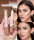 کانتور و هایلایترشیگلم مدل استیکی دوطرفه مدل Brown Sugar | 2in1 Contour & Highlight Stick